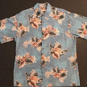 Mens Size Large Campia Moda Hawaiian Button Front